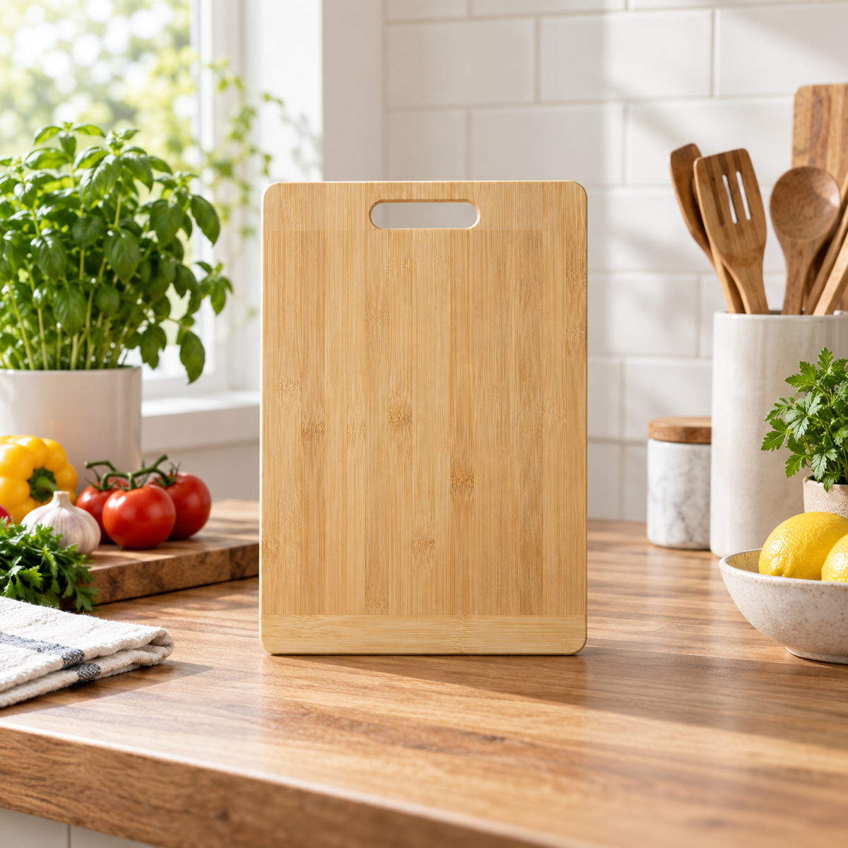 Small Bamboo Chopping Board with Carry Slot