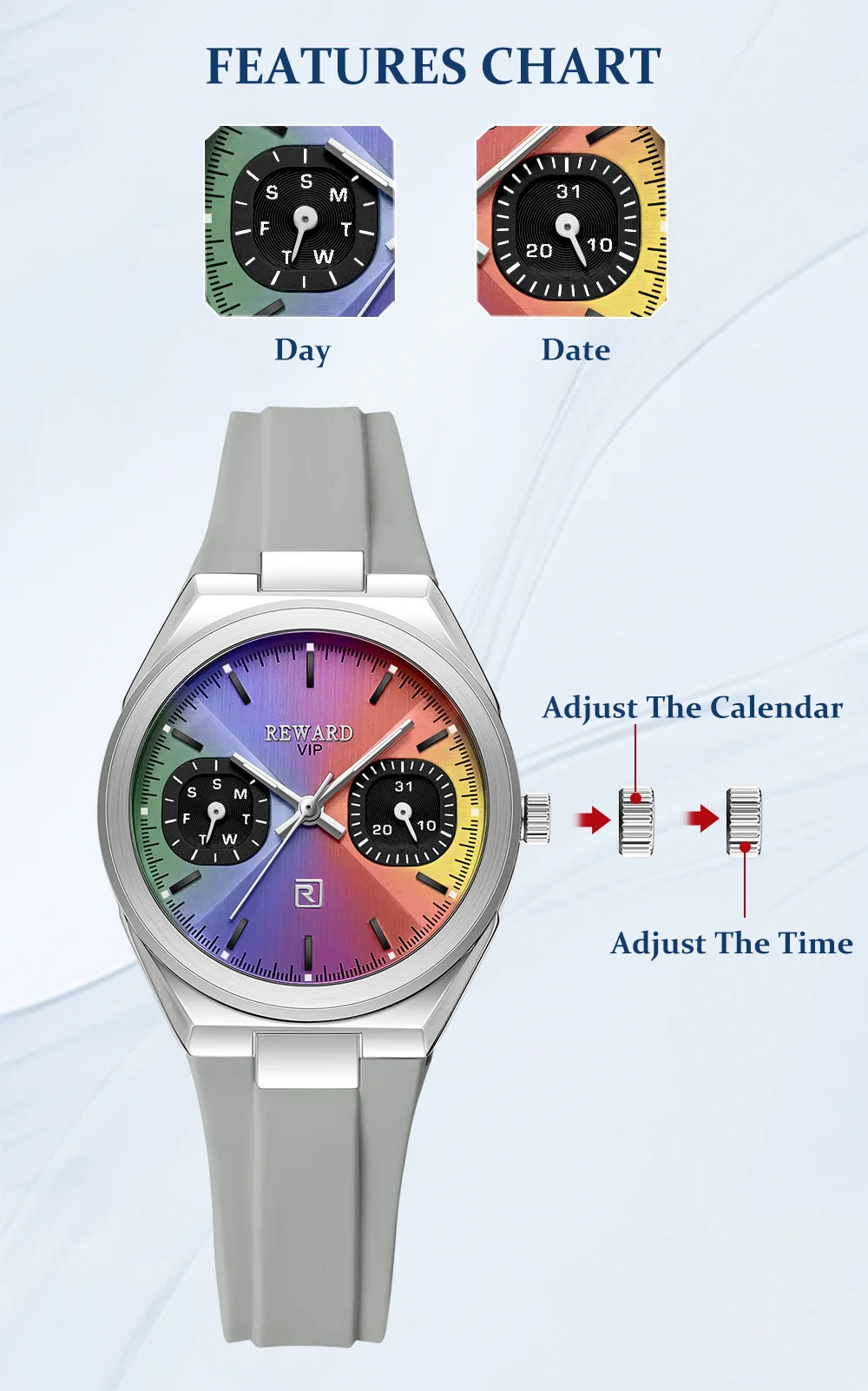 REWARD New Arrival Couple Watch Lady Waterproof Japan Movement High Fashion Silicone Women Quartz Watch