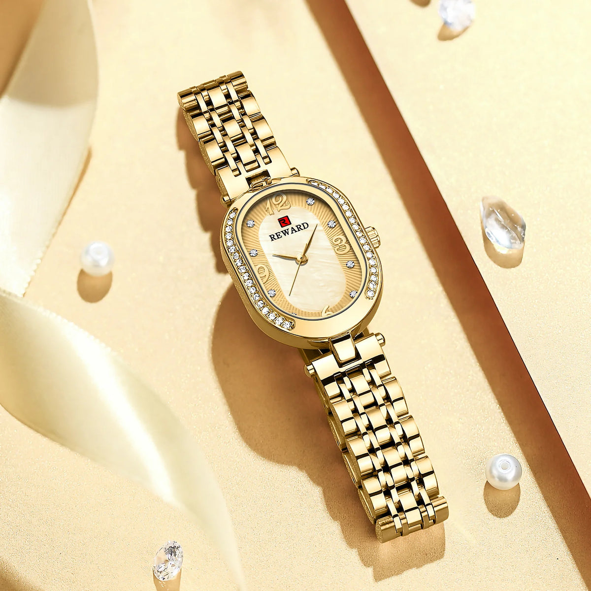 REWARD HOT Sale Women Watches Top Brand Luxury Stainless Steel Strap Wrist watch Female Quartz Ladies Watch Wife For Girl  RD21058L