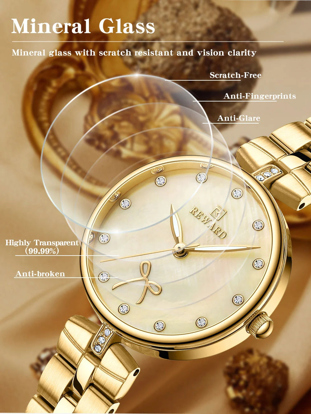 Reward Montre Femme 2022 Ladies Watch Fashion Elegant Watch Women Luxury Luminous 3atm Waterproof Oem Girls Stylish Watch RD21074L