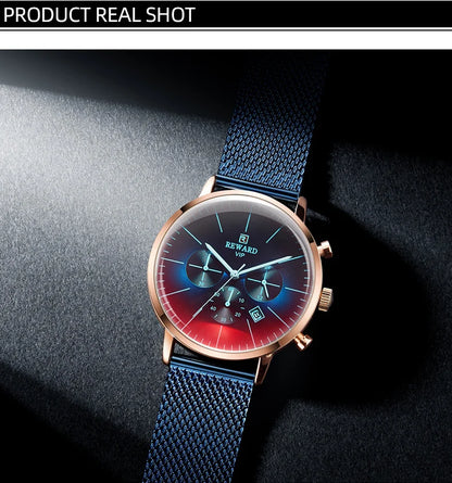Reward New Arrival stainless steel waterproof luxury blue boys quartz watch Custom logo oem kids hand wristwatch hombre relojes RD82004M