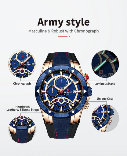 Looking for a stylish and functional watch that can keep up with your active lifestyle? Look no further than our Reward Vip watch RD83013M Sport quartz watch!