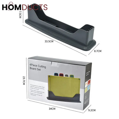 4Pcs Cutting Board With Holder