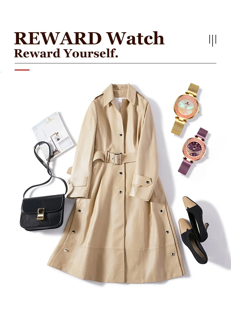 REWARD Ladies Watches Brands Luxury Rhinestone Dial Lady Watch, a stunning timepiece that combines elegance and practicality. With a durable stainless steel band and precision quartz movement, this watch is both fashionable and reliable.