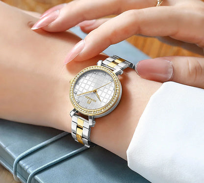 Reward 2022 New Arrival Wrist Watch Women Luxury Diamond Inlay Stainless Steel Ladies Golden Watches Wholesale Montre Acier RD21075L