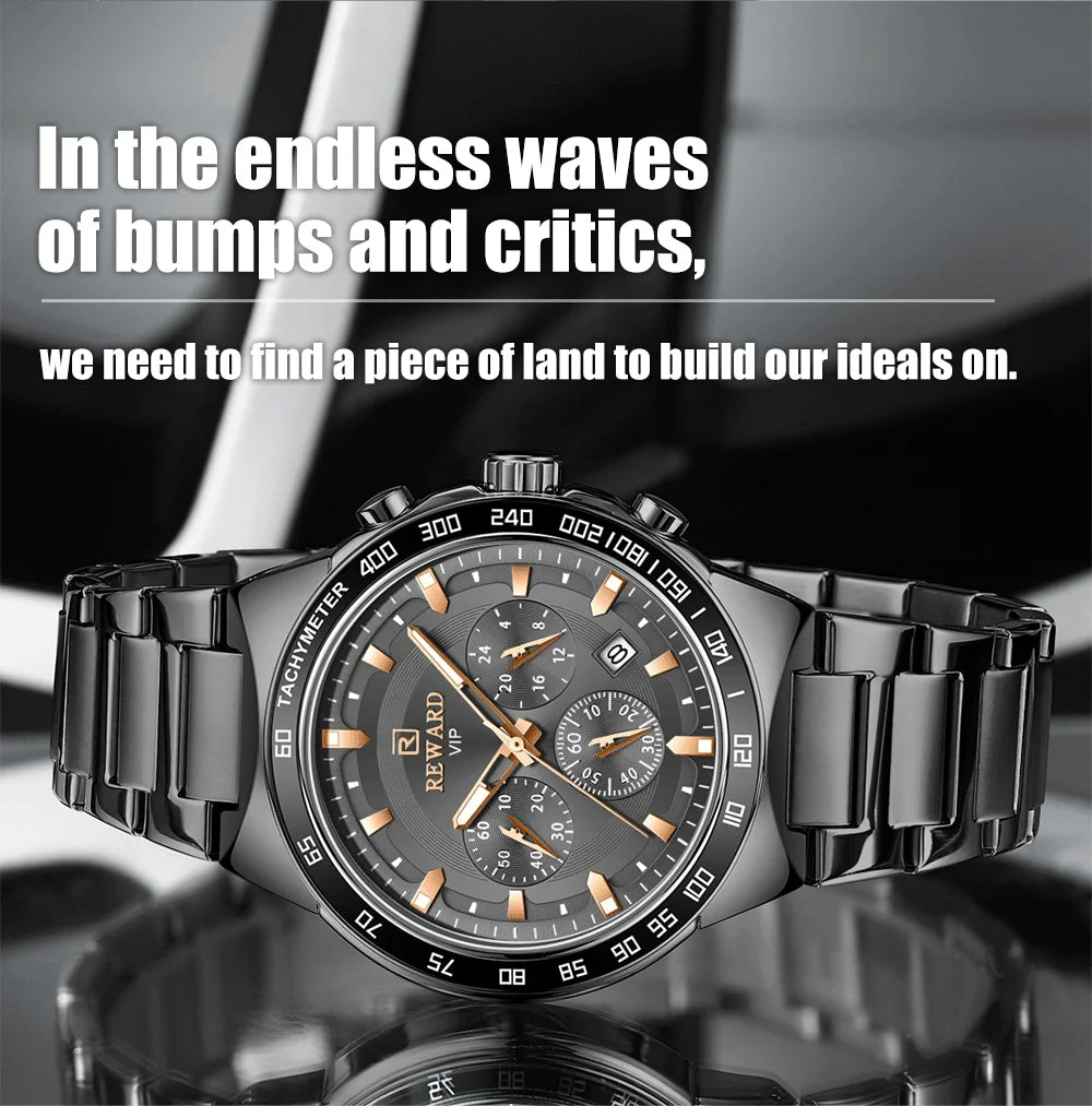 Reward New Design waterproof Casual luxury watch men In Stock fashion mens steel watch wrist chronograph watch RD81967M