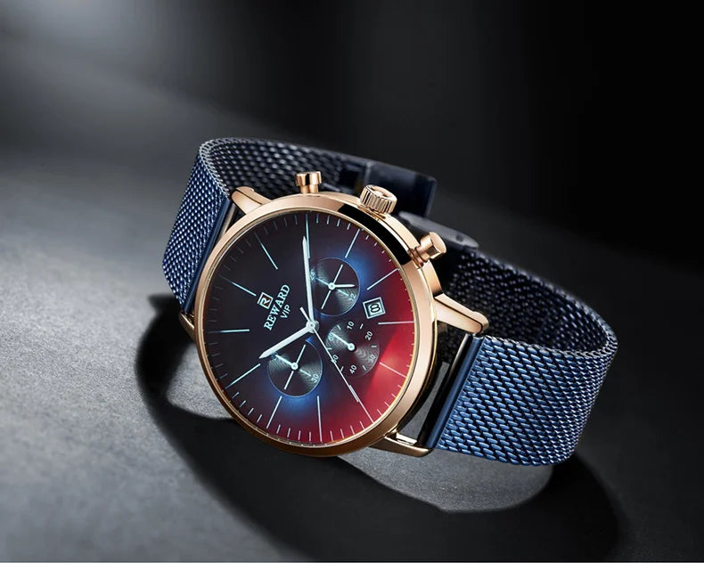 Reward New Arrival stainless steel waterproof luxury blue boys quartz watch Custom logo oem kids hand wristwatch hombre relojes RD82004M