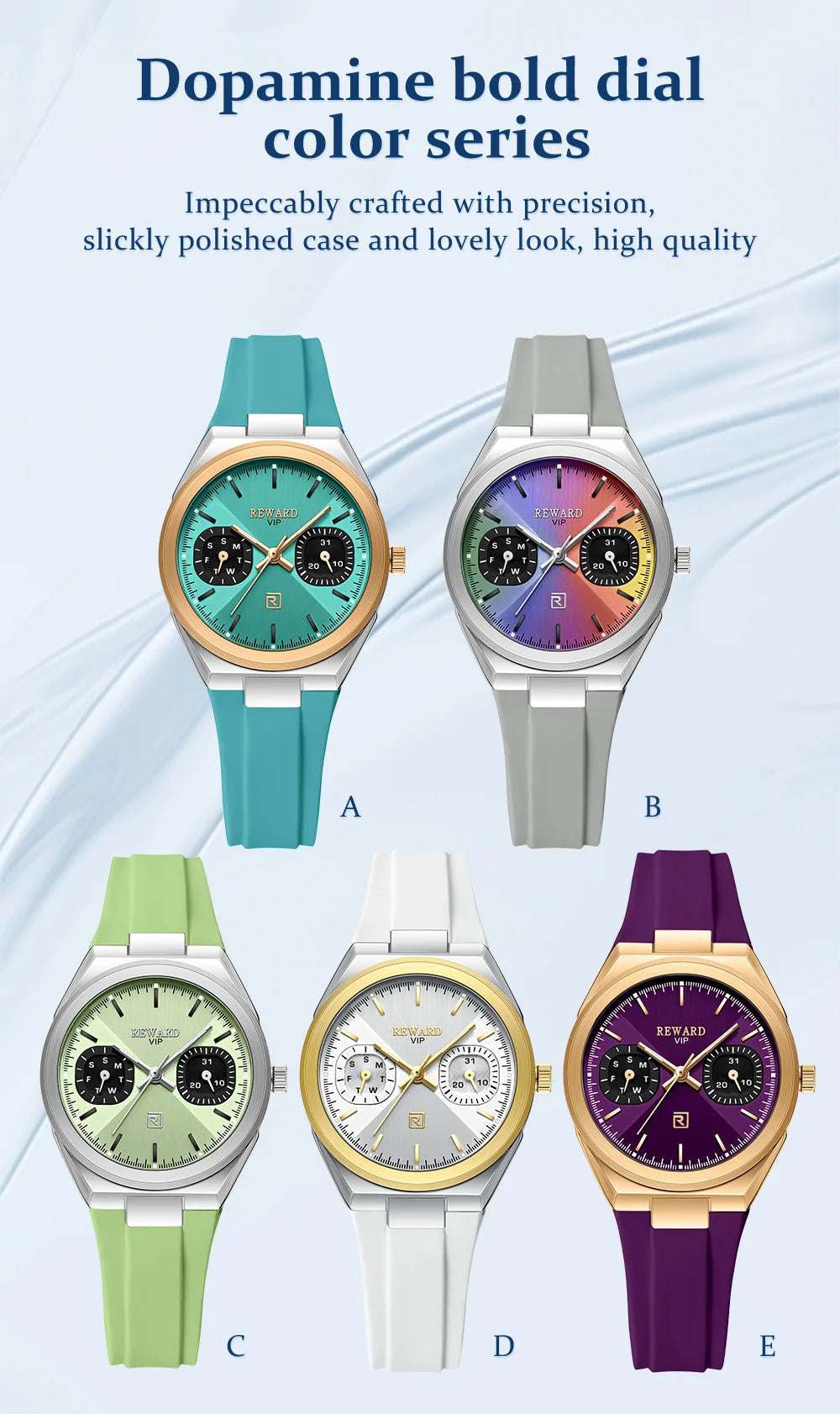 REWARD New Arrival Couple Watch Lady Waterproof Japan Movement High Fashion Silicone Women Quartz Watch