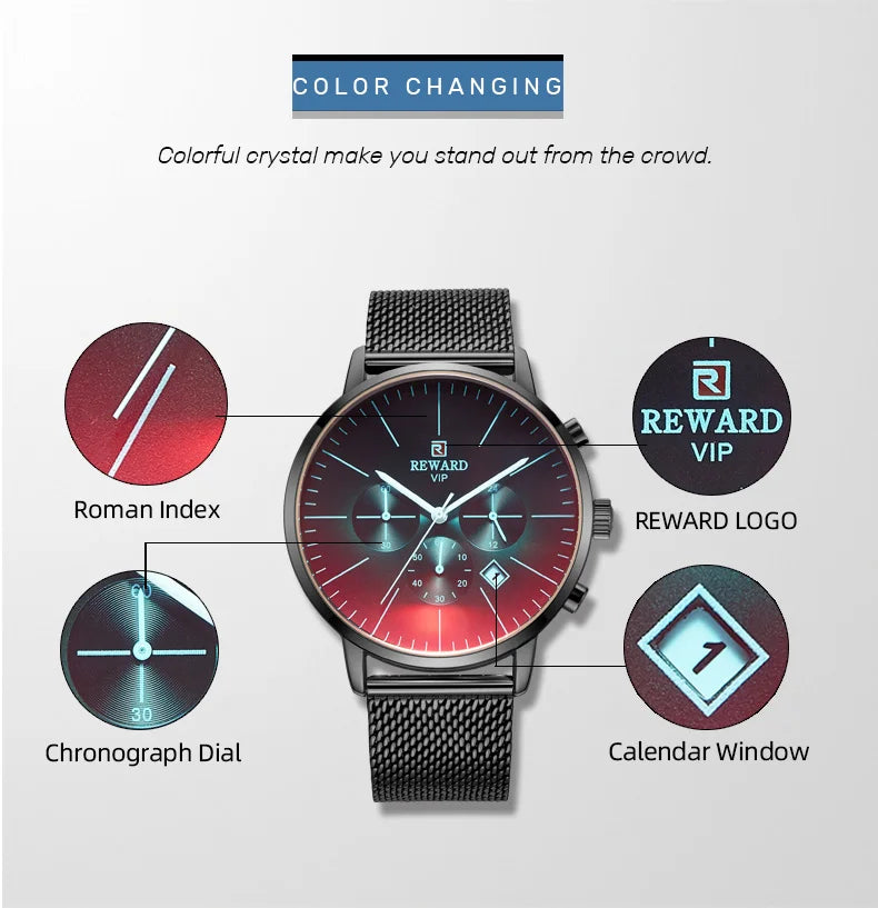 Reward New Arrival stainless steel waterproof luxury blue boys quartz watch Custom logo oem kids hand wristwatch hombre relojes RD82004M