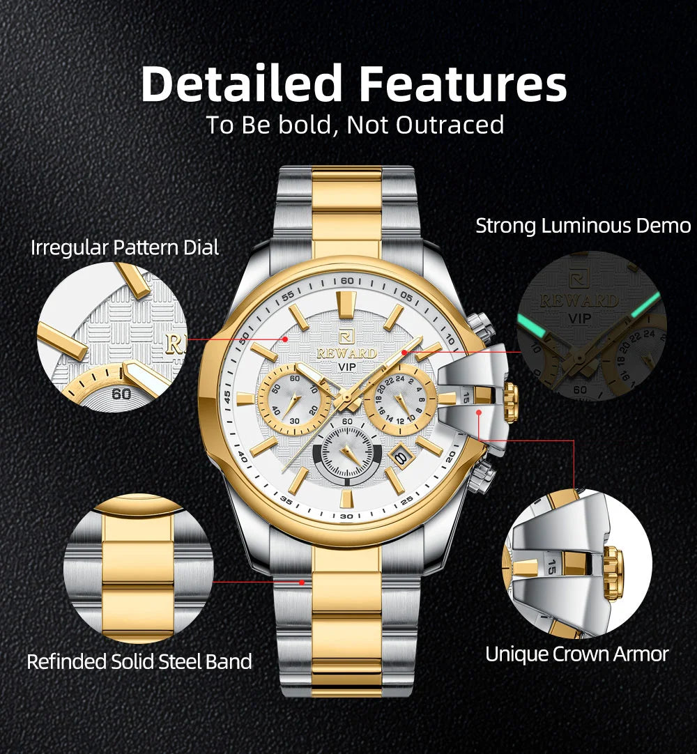 The Reward VIP Watch RD81110M is a Luxury Men Watch.high-end timepiece designed for those who demand the best. Crafted from premium materials and featuring exquisite detailing
