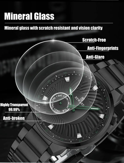 REWARD brand quartz watches for men luxury black color stainless steel quartz watches waterproof wheel custom clocks logo