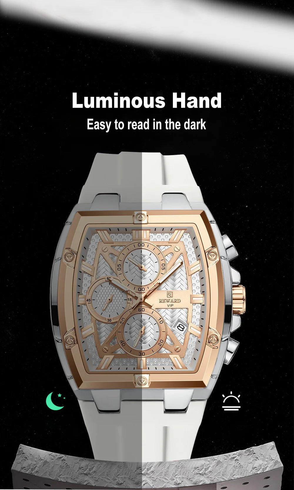REWARD Fashion Watch Men Square Top Quality Luxury Alloy Quartz Watches Calendar Rubber Band Male Wrist Watches Factory OEM