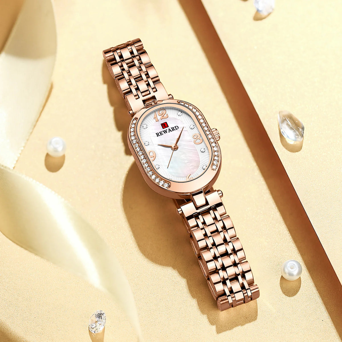 REWARD HOT Sale Women Watches Top Brand Luxury Stainless Steel Strap Wrist watch Female Quartz Ladies Watch Wife For Girl  RD21058L