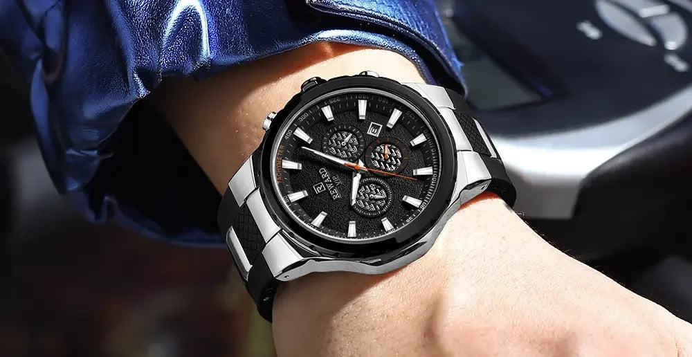 REWARD Watch for Men Casual Sport Quartz Watch Waterproof Three Eyes Fashion Men's Wristwatches