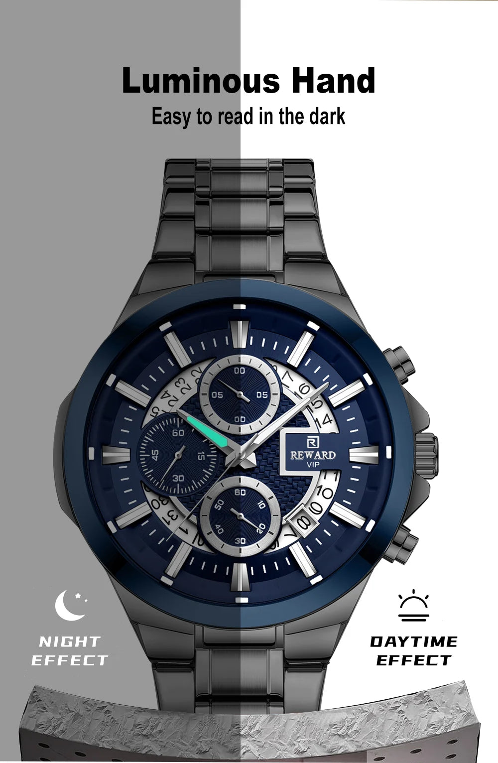 REWARD New Design Quartz Watch High Quality Waterproof Calendar Date Stainless Steel Premium Luxury Mens Wrist Watches Montre