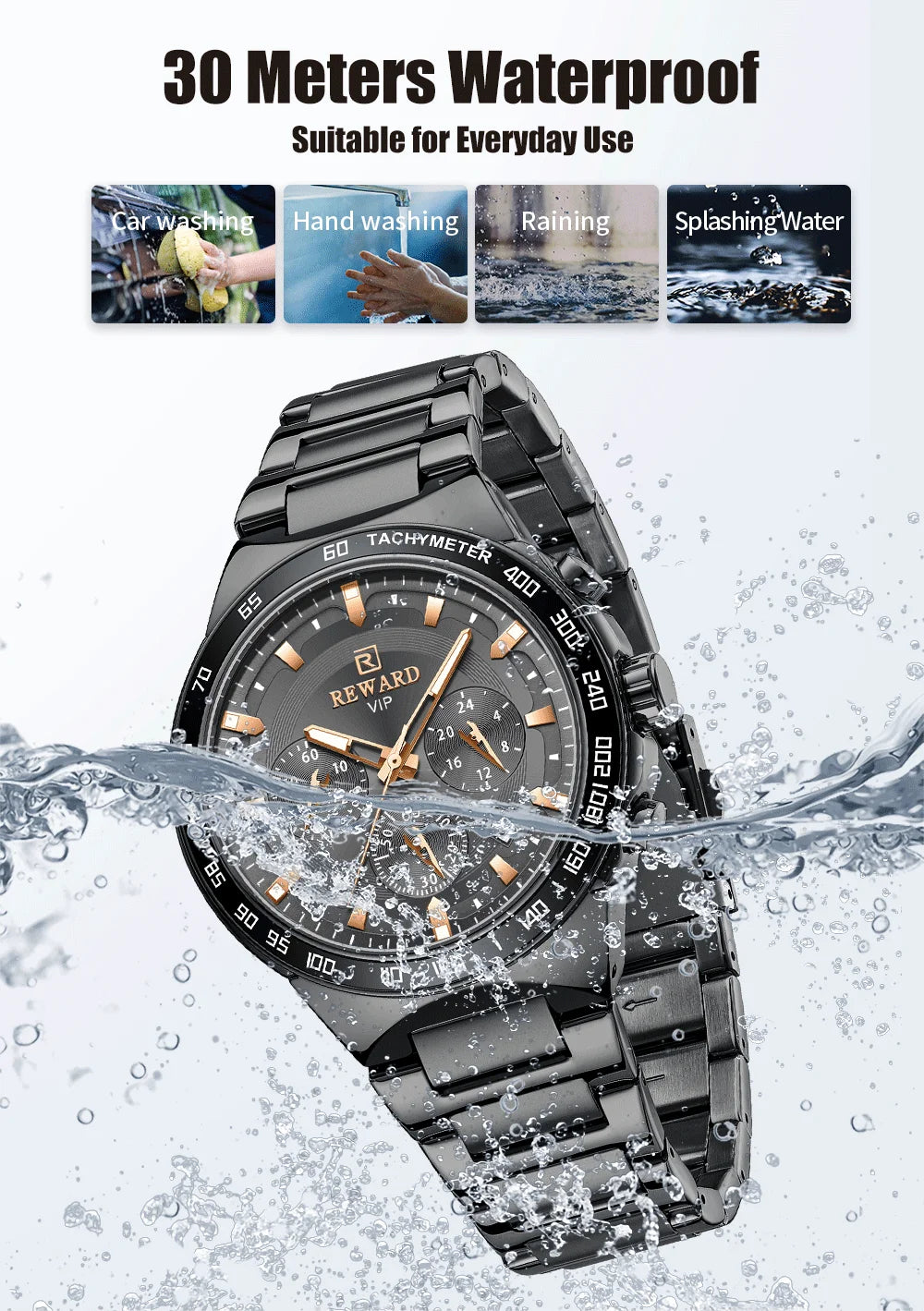 Reward New Design waterproof Casual luxury watch men In Stock fashion mens steel watch wrist chronograph watch RD81967M