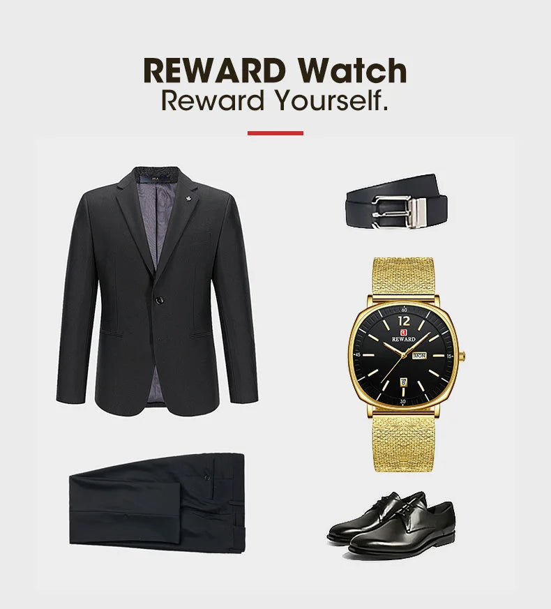 Check out the Reward New Arrivals waterproof simple quartz watches gift set, featuring two simple yet elegant watches made with high-quality alloy materials that are both durable and water-resistant.