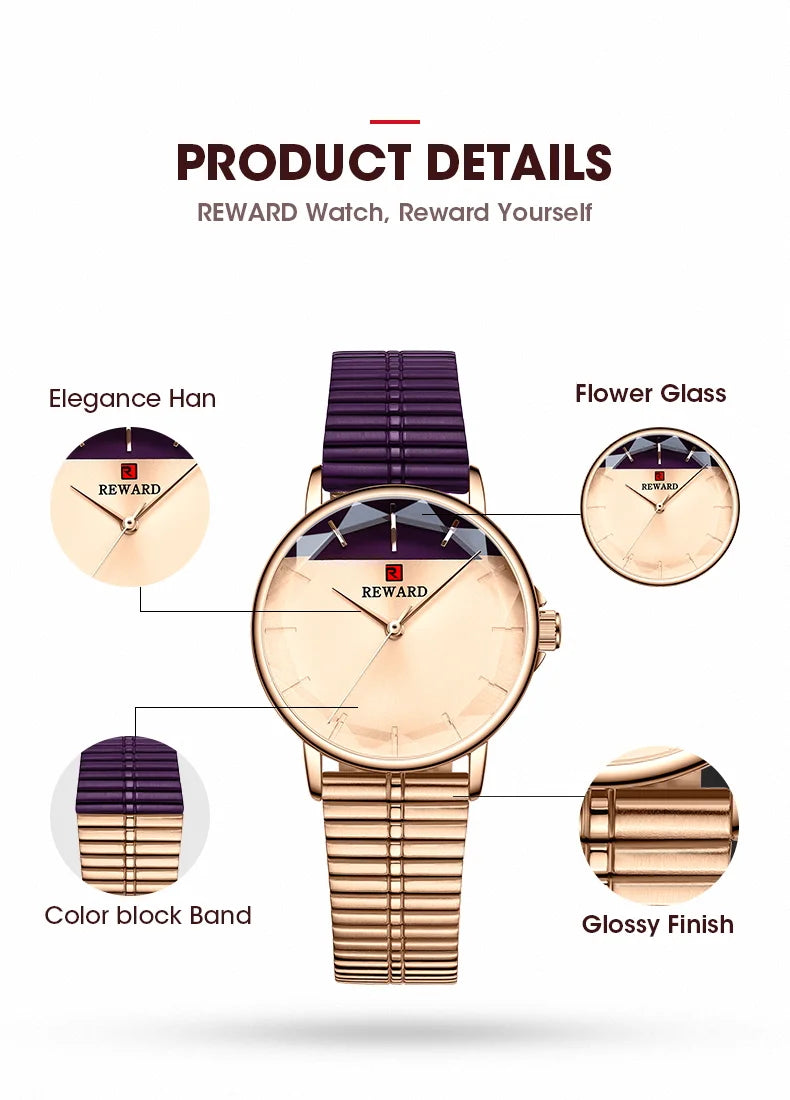 Reward Women Quartz Watch Women Special Design watch Band Female Clock Fashion Casual Wristwatch Ladies RD21010L