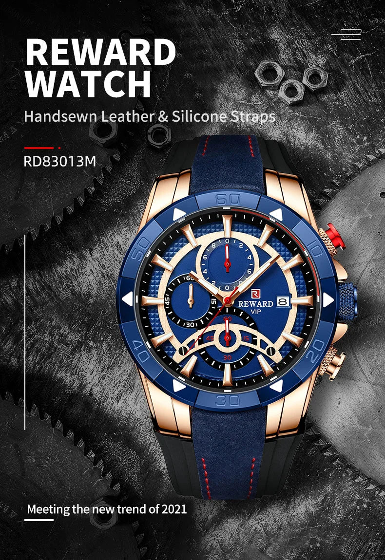 Looking for a stylish and functional watch that can keep up with your active lifestyle? Look no further than our Reward Vip watch RD83013M Sport quartz watch! detail view