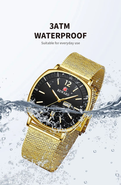 Check out the Reward New Arrivals waterproof simple quartz watches gift set, featuring two simple yet elegant watches made with high-quality alloy materials that are both durable and water-resistant.