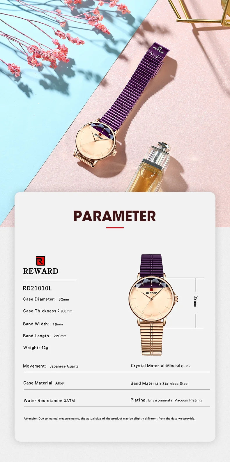 Reward Women Quartz Watch Women Special Design watch Band Female Clock Fashion Casual Wristwatch Ladies RD21010L