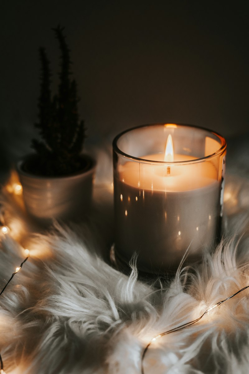 Organic Scented Soy Candle in Amber Glass Jar