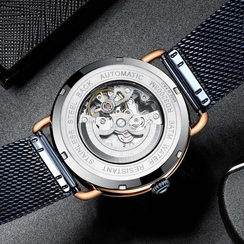 Reward Magic glass quality men stainless steel watches luxury functional automatic oem mechanical watches,RD32002M detail view