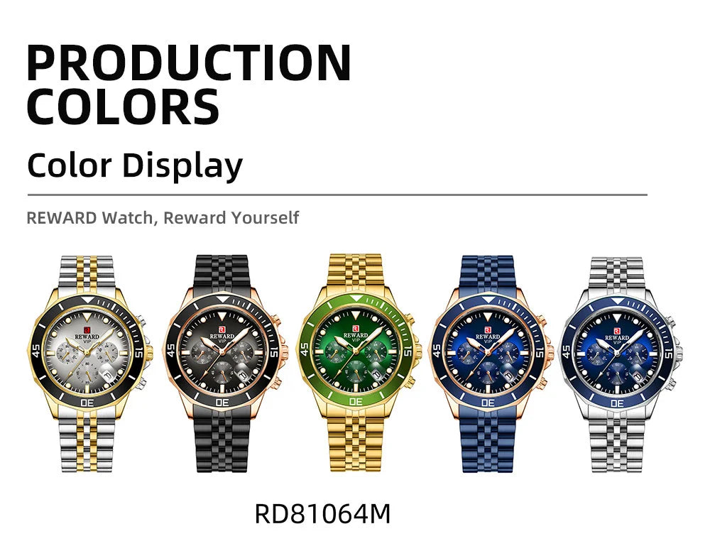 Reward Stainless Steel Watch Relogio Masculino High Quality Fashion Luxury Men Watches Wrist Business Sport Wristwatch