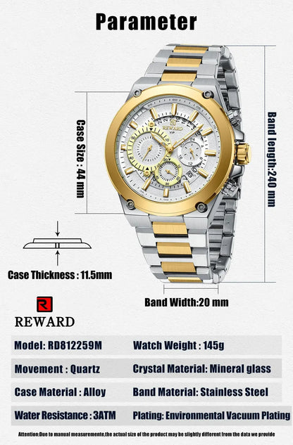 REWARD Watch Men New Arrival High Quality Stainless Steel Luxury Men's Watch