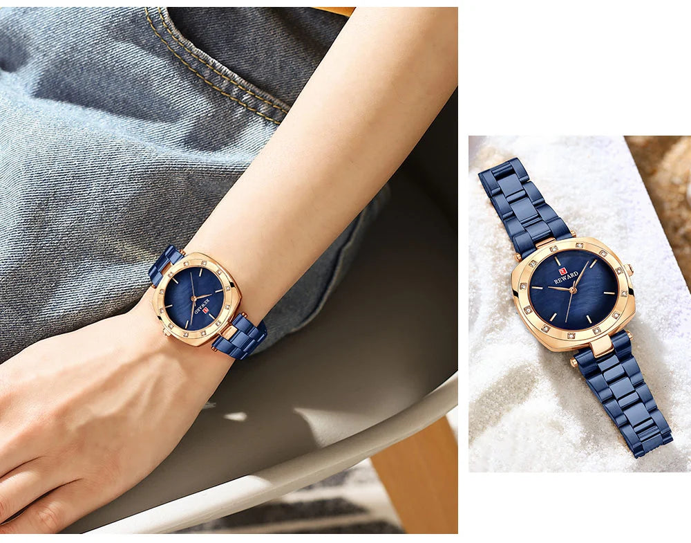 The Reward Custom OEM Japanese Quartz Movement Stylish Women Watch is the best brand for luxury fashion ladies wristwatches. With Japanese quartz movement and a sleek and elegant design, it's both accurate and stylish.