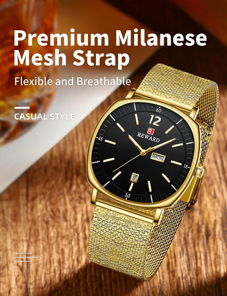 Check out the Reward New Arrivals waterproof simple quartz watches gift set, featuring two simple yet elegant watches made with high-quality alloy materials that are both durable and water-resistant.