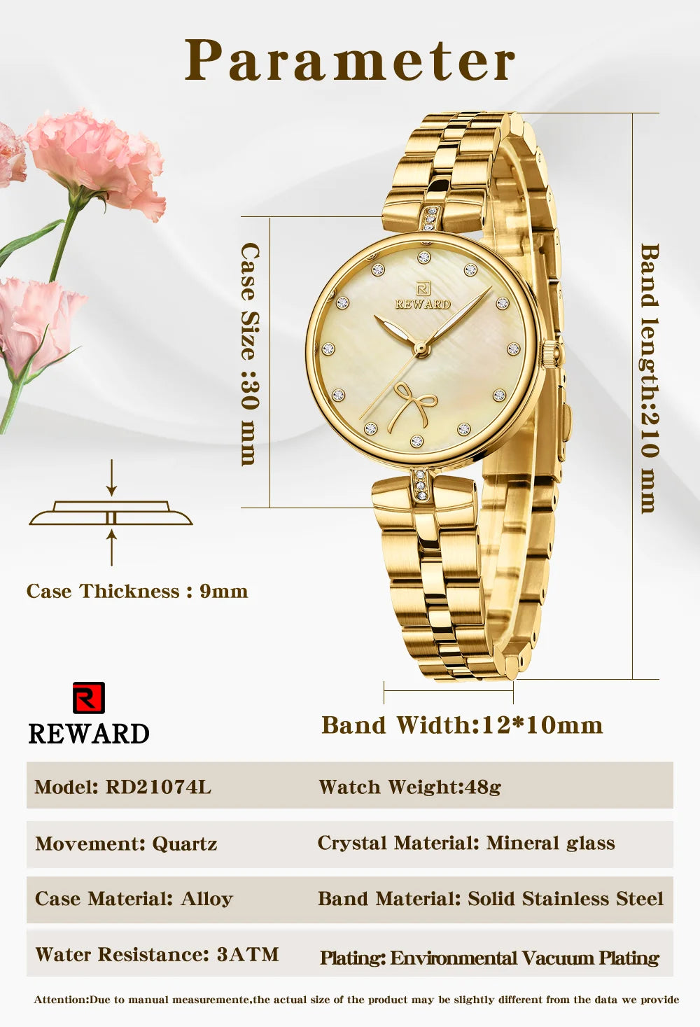 Reward Montre Femme 2022 Ladies Watch Fashion Elegant Watch Women Luxury Luminous 3atm Waterproof Oem Girls Stylish Watch RD21074L