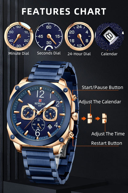 REWARD male luxury watches diving luminous robust day date big man wrist watch factory custom logo Horloge,RD81055M