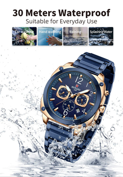 REWARD male luxury watches diving luminous robust day date big man wrist watch factory custom logo Horloge,RD81055M